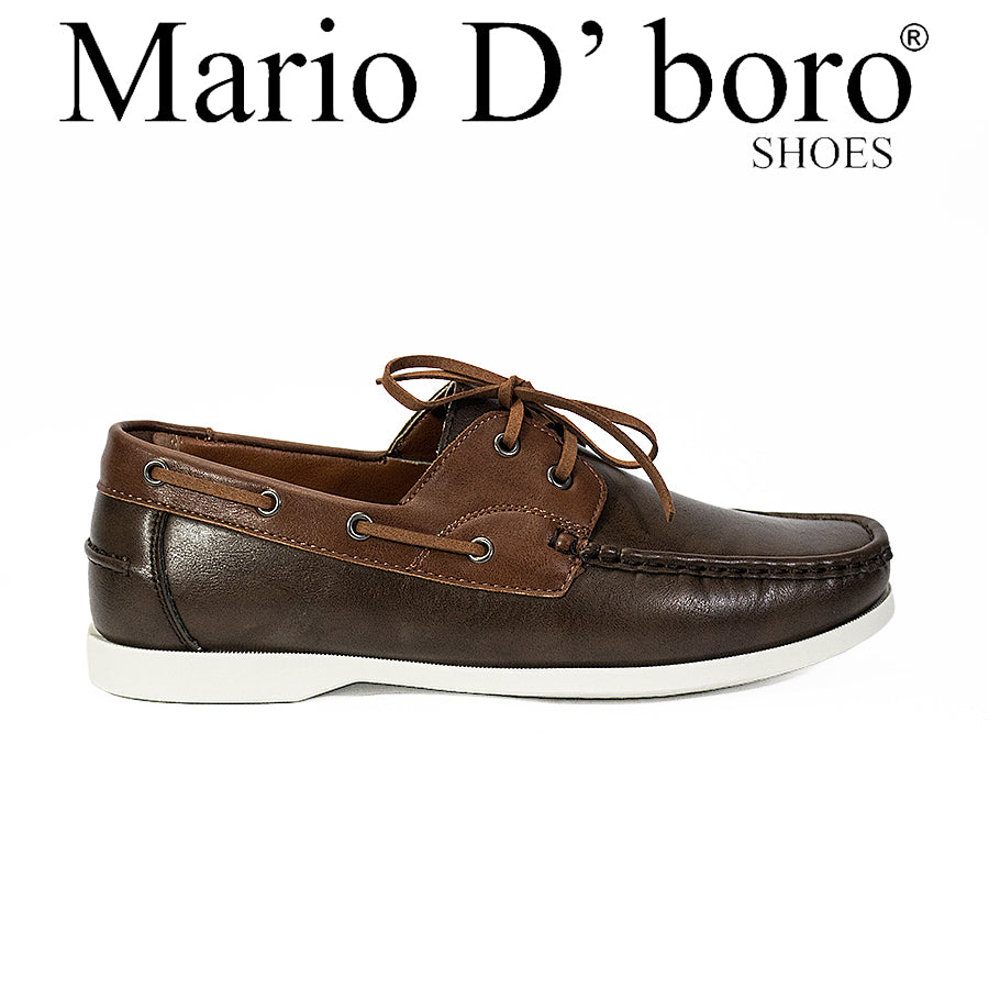 Mario D' Boro Men's Casual Boat Shoes MY 25866 All Black/Black Brown/VDark Brown C64
