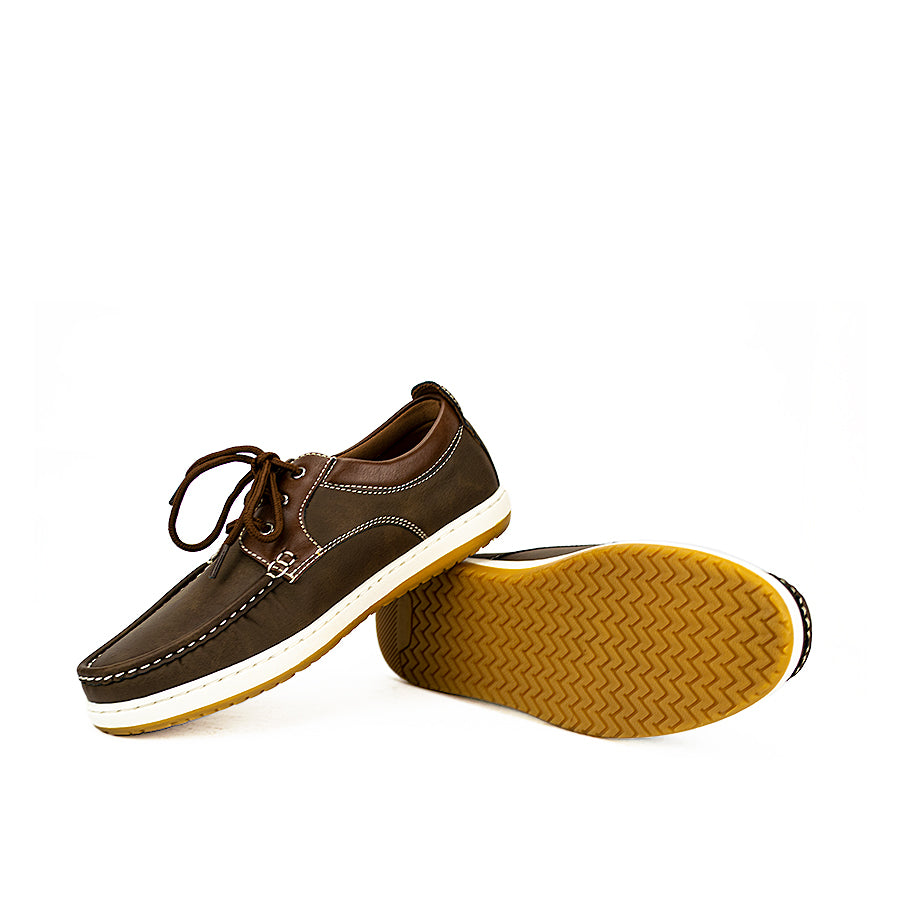 Mario D' Boro Men's Casual Boat Shoes Mw 22773 Dark Brown