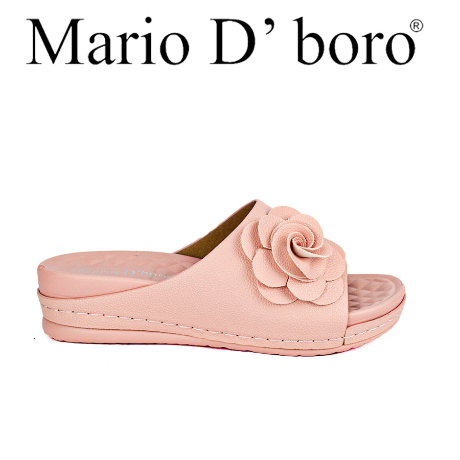 Mario D' Boro Women's Flat Sandals LX 26062 Beige/Old Rose C49