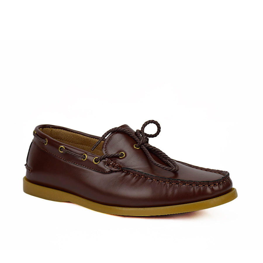 Mario D' Boro Men's Casual Boat Shoes Mw 22339 Dark Brown/Navy Blue