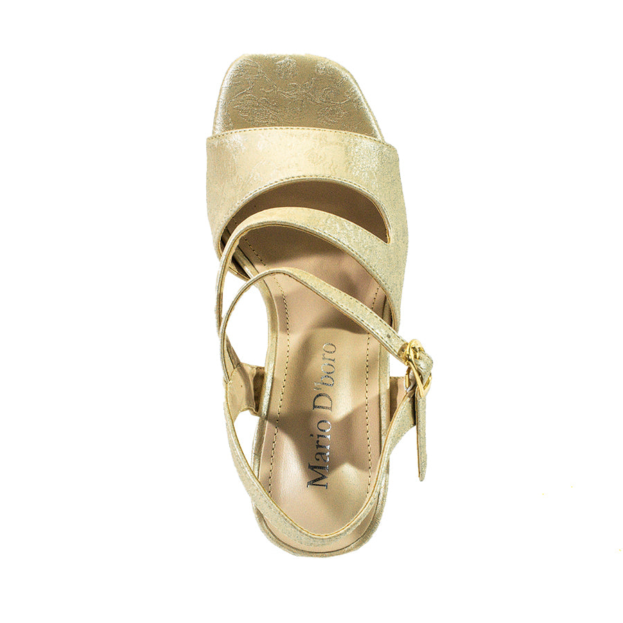 Mario D' Boro Women's Heeled Sandals LX 27730 Beige/Silver C61
