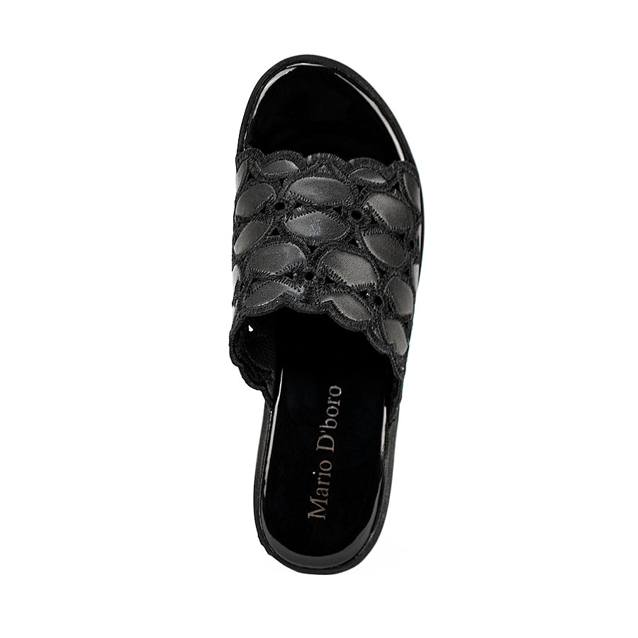 Mario D' Boro Women's Wedge Sandals Lw 23545 Black/Maroon