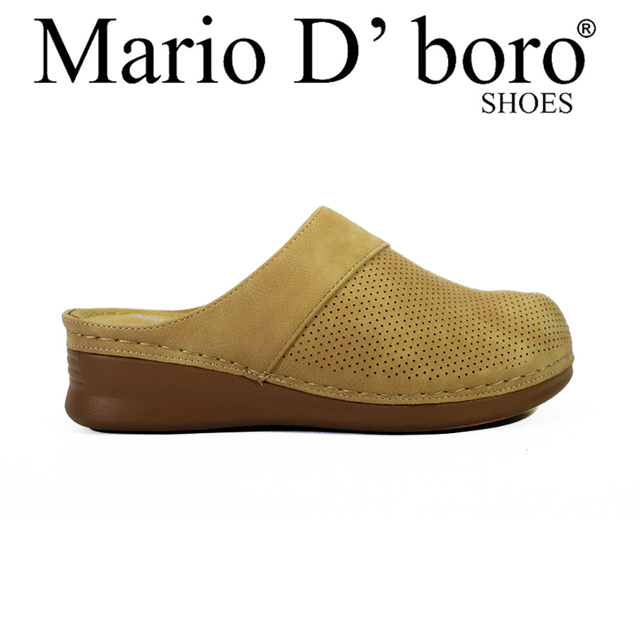 Mario D' Boro Women's Mules LX 27195 Beige/Black C58
