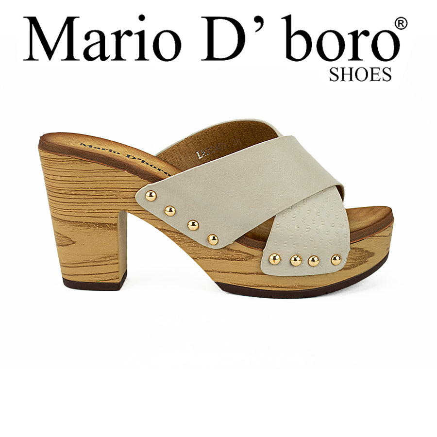 Mario D' Boro Women's Heeled Sandals Lw 22401 Black/Light Gray