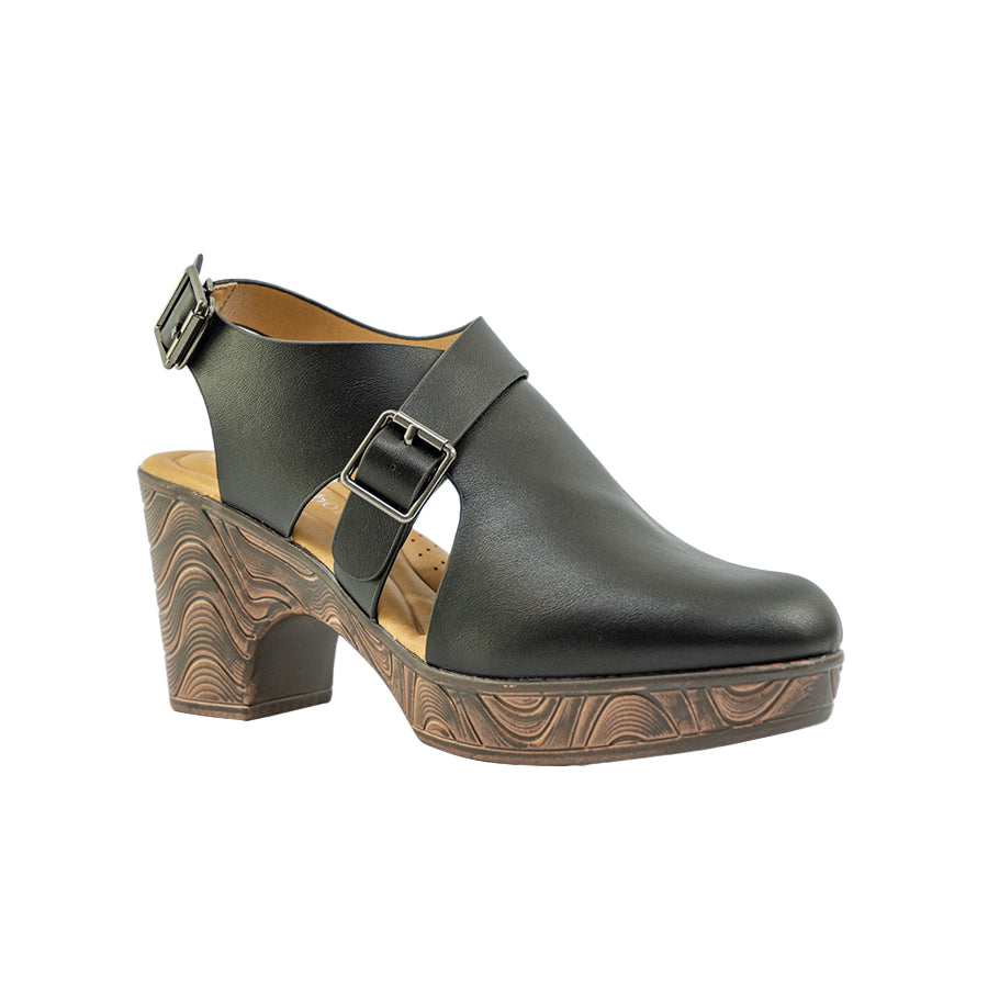 Women's Heeled Sandals LY 28410 Black/Bone C71