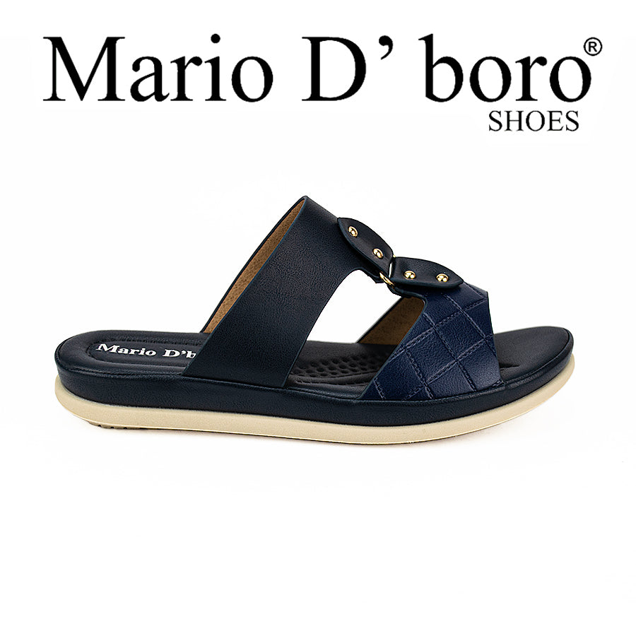 Mario D' Boro Women's Sandals Lv 011 Beige/Navy Blue