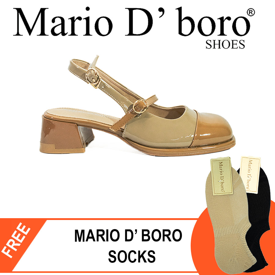 Mario D' Boro Women's Heeled Sandals LX 26851 Beige/Black C54