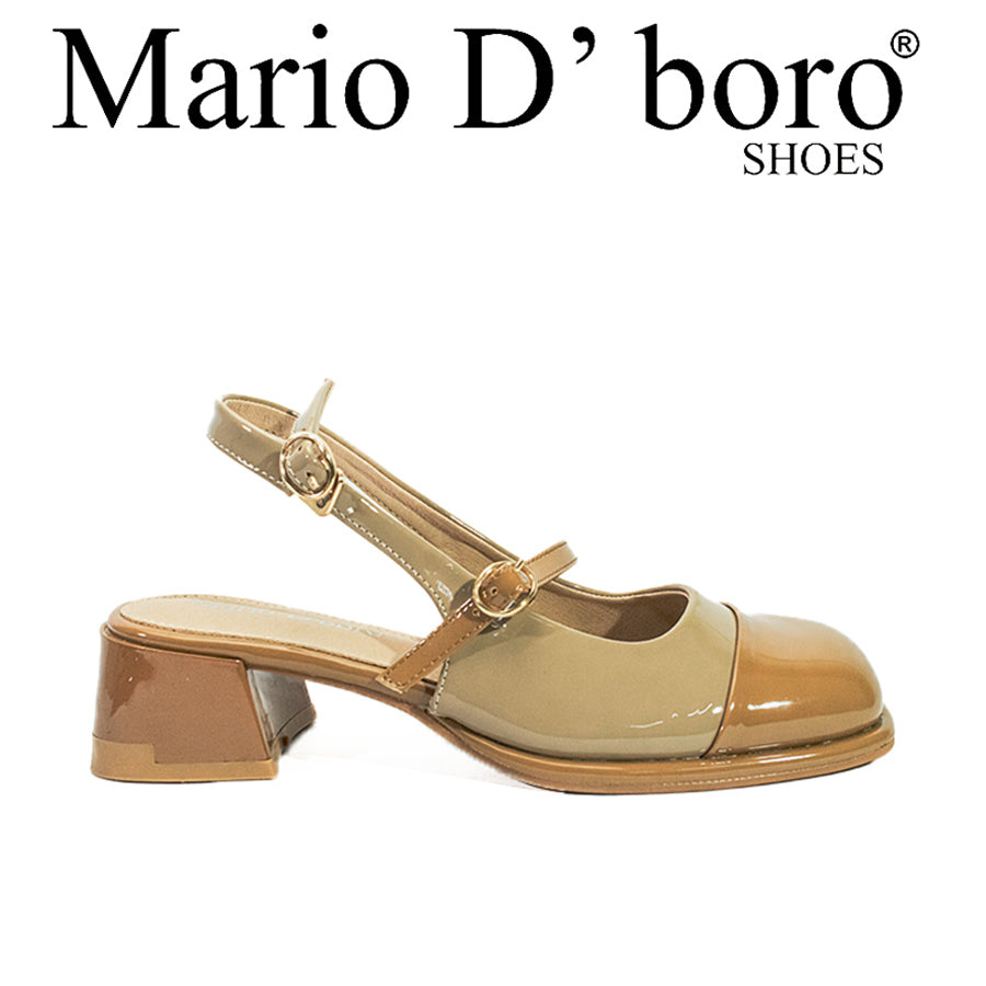Mario D' Boro Women's Heeled Sandals LX 26851 Beige/Black C54