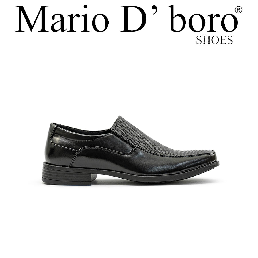 Mario D' boro Men's Formal Slip On MY 25612 - Black C81 Sleek Formal Shoe for All Seasons Easy Wear