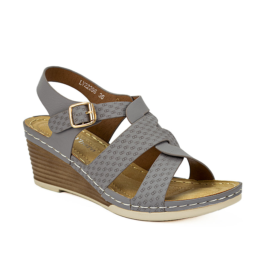 Mario D' Boro Women's Wedge Sandals LW 22396 Beige/Dark Gray