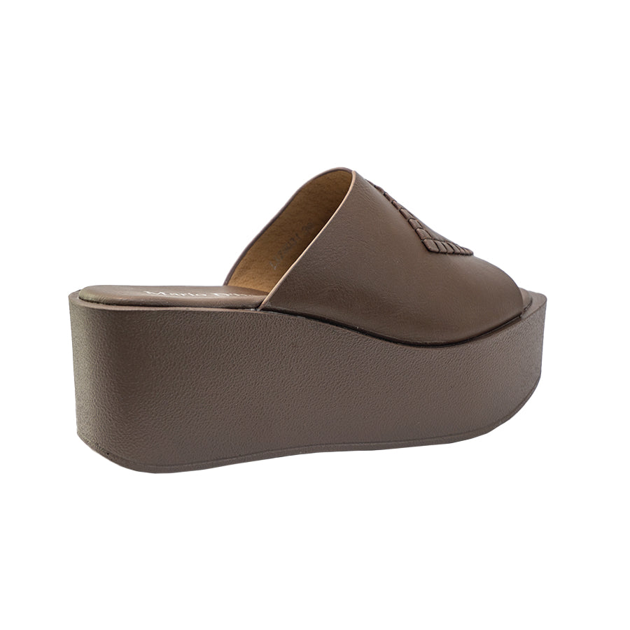 Women's Wedge Sandals LX 28031 Taupe/Dark Brown C71