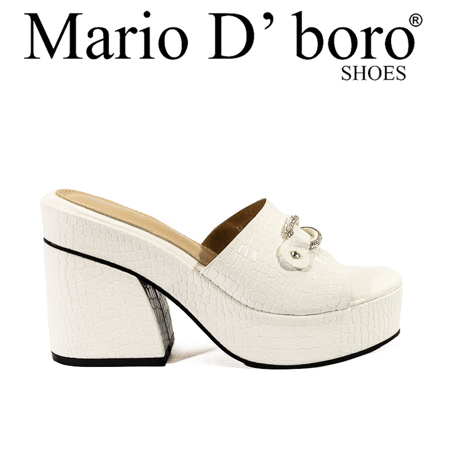 Mario D' Boro Women's Heeled Sandals LX 27405 Black/White C61