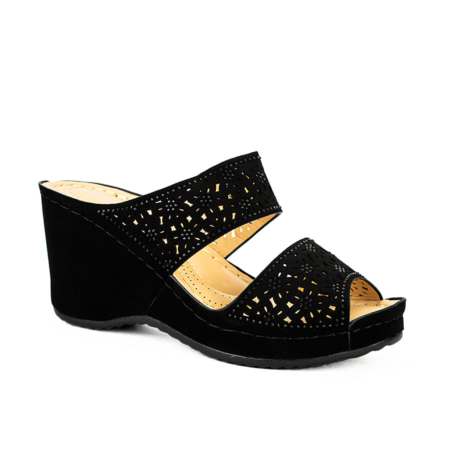 Mario D' Boro Women's Wedge Sandals Lw 22829 Beige/Black