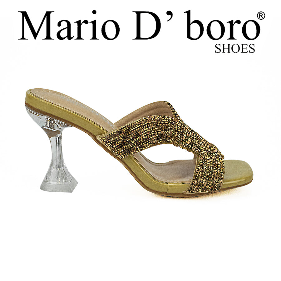 Mario D' Boro Women's Evening Sandals LW 25328 Beige/Black C40