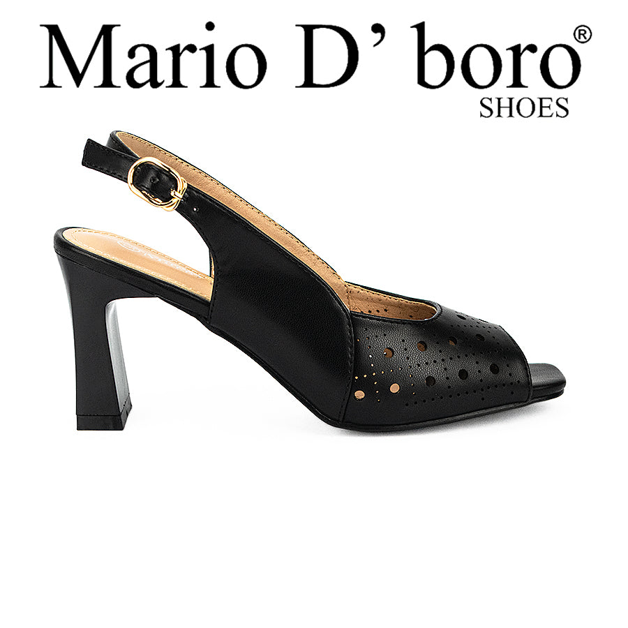 Mario D' Boro Women's Heeled Sandals Lw 24557 Black/Beige C34