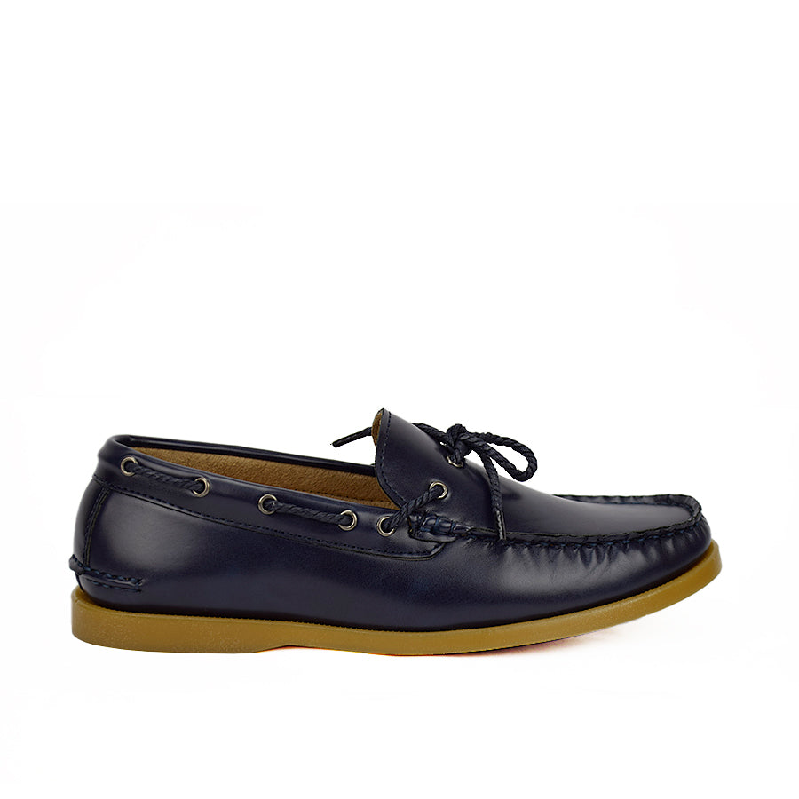 Mario D' Boro Men's Casual Boat Shoes Mw 22339 Dark Brown/Navy Blue