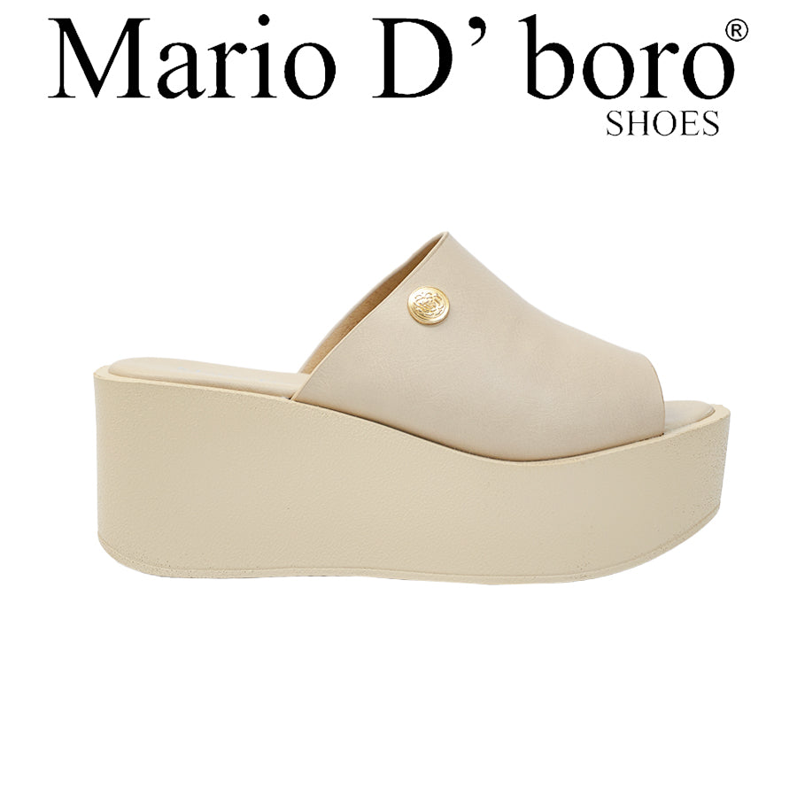 Women's Wedge Sandals LY 28026 Beige/Black C71