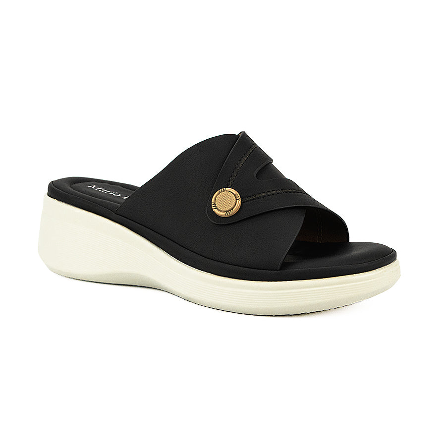 Mario D' Boro Women's Wedge Sandals LW 24734 Beige/Black C46