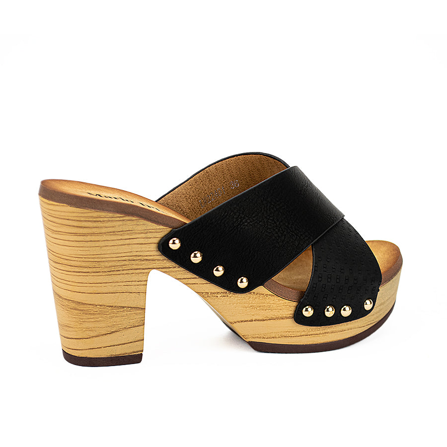 Mario D' Boro Women's Heeled Sandals Lw 22401 Black/Light Gray