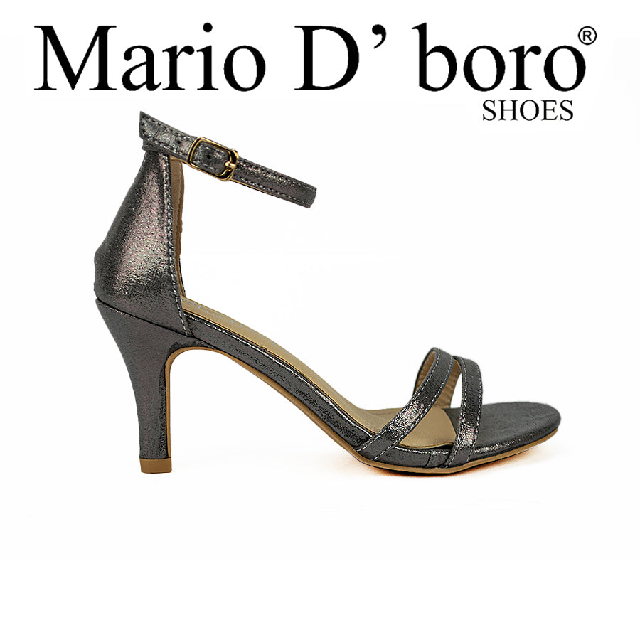Mario D' Boro Women's Heeled Sandals Lv 22768 Pewter/Silver