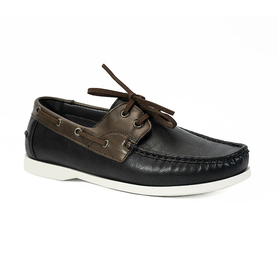Mario D' Boro Men's Casual Boat Shoes MY 25866 All Black/Black Brown/VDark Brown C64