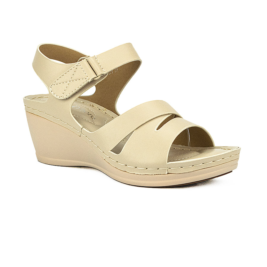 Mario D' Boro Women's Wedge Sandals LW 25699 Brown/Bone  C44