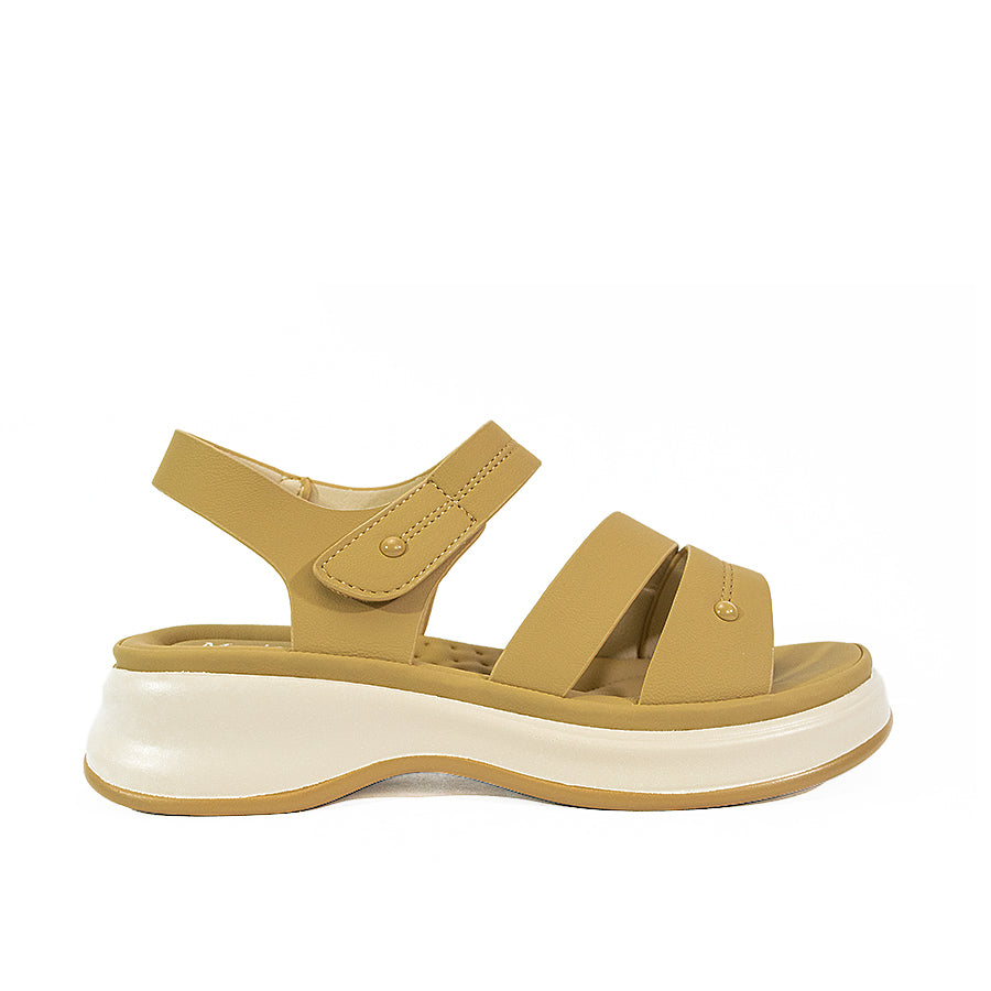 Mario D' boro Women's Flat Sandals LX 27961 Beige / Black