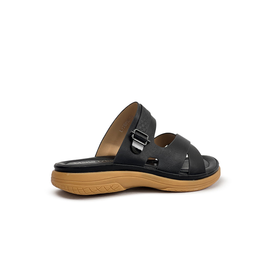 Women's Flat Sandals LY 28918 Black/Old Rose C76