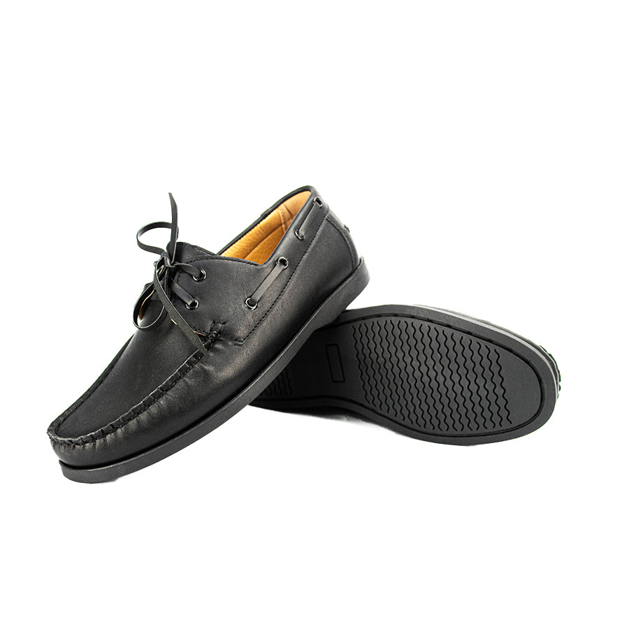 Mario D' Boro Men's Casual Boat Shoes MX 23709 Black C48
