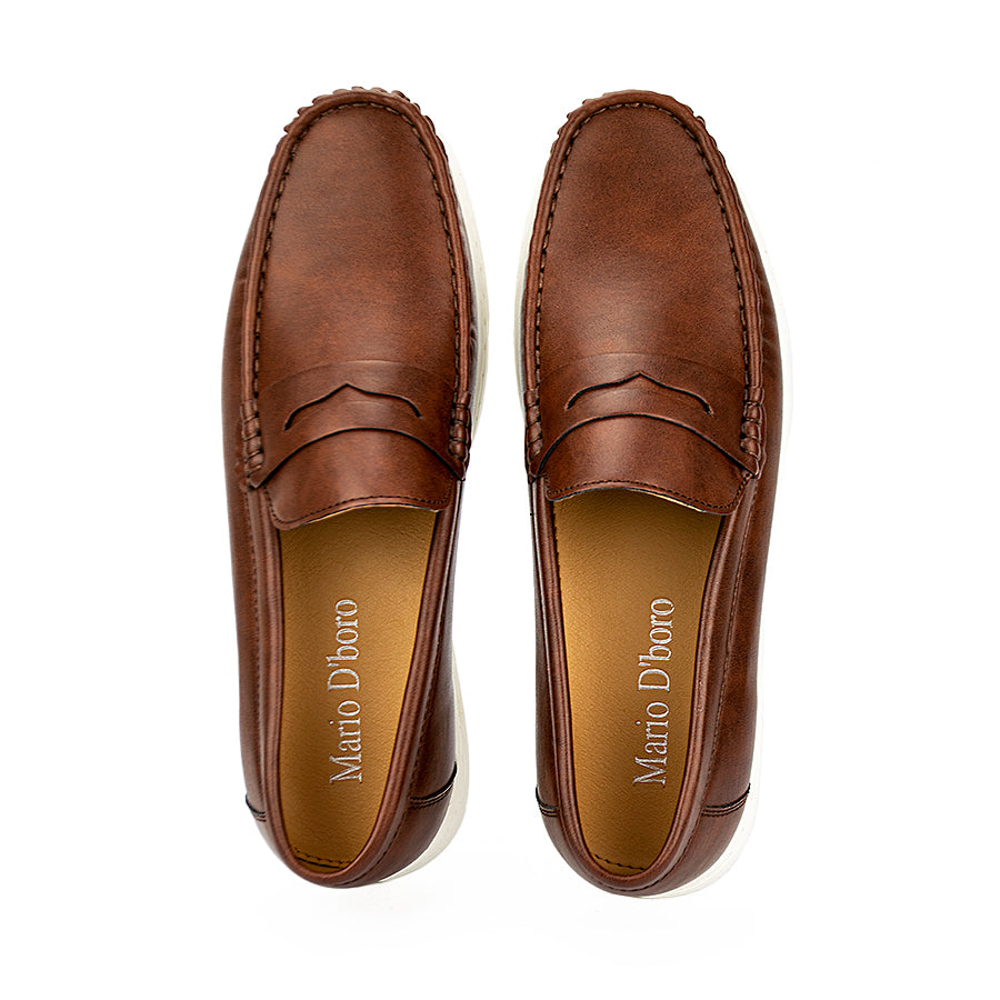 Mario D' Boro Men's Casual Loafers Shoes Mw 22906 Black/Dark Brown