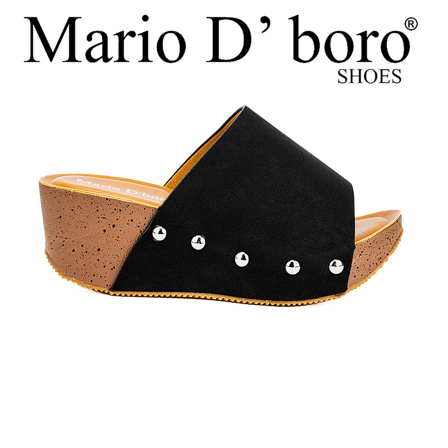 Mario D' Boro Women's Wedge Sandals Lw 23686 Beige/Black