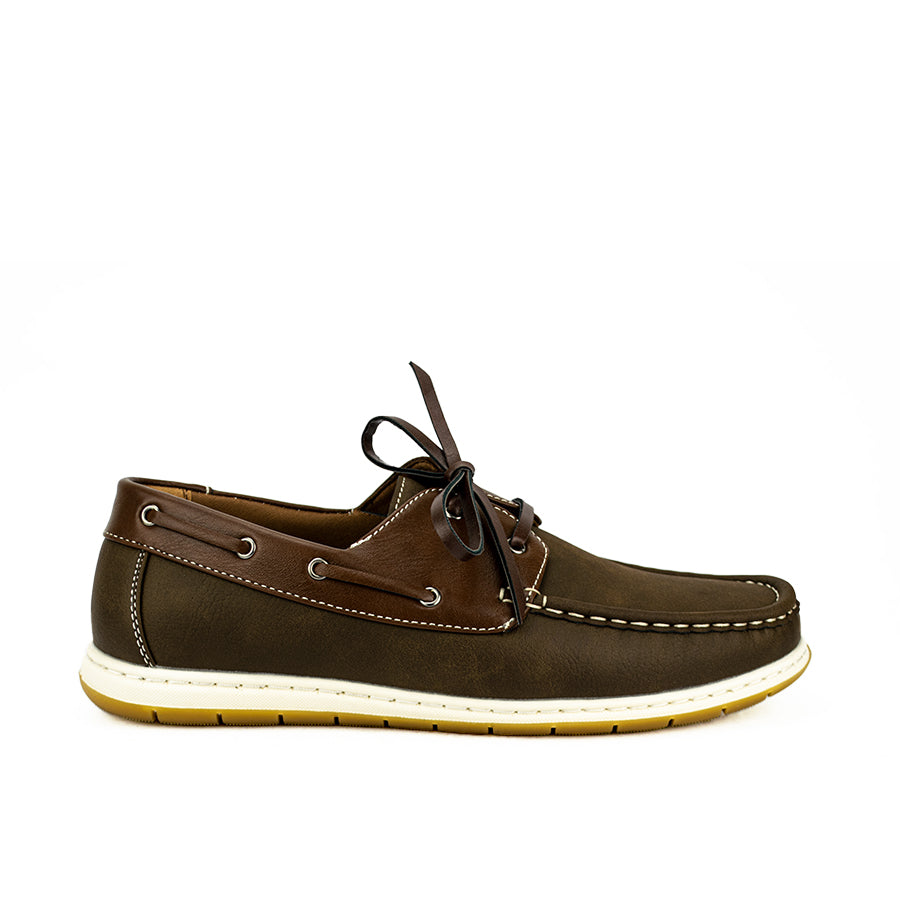 Mario D' Boro Men's Casual Boat Shoes Mw 22774 Dark Brown