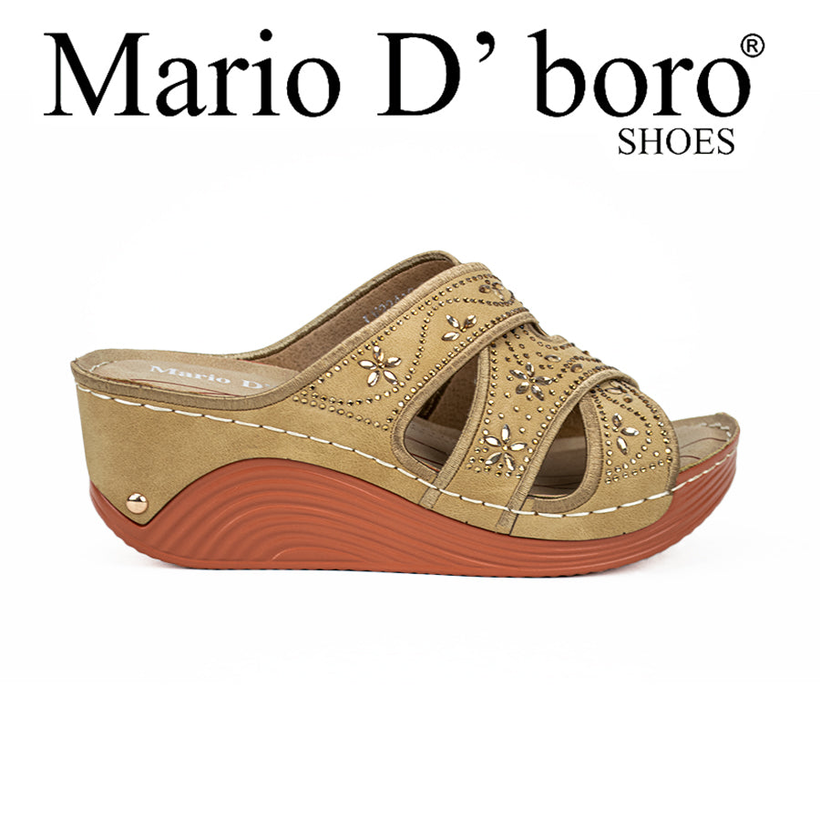 Mario D' Boro Women's Sandals Lv 22412 Beige/Black/Navy Blue C51