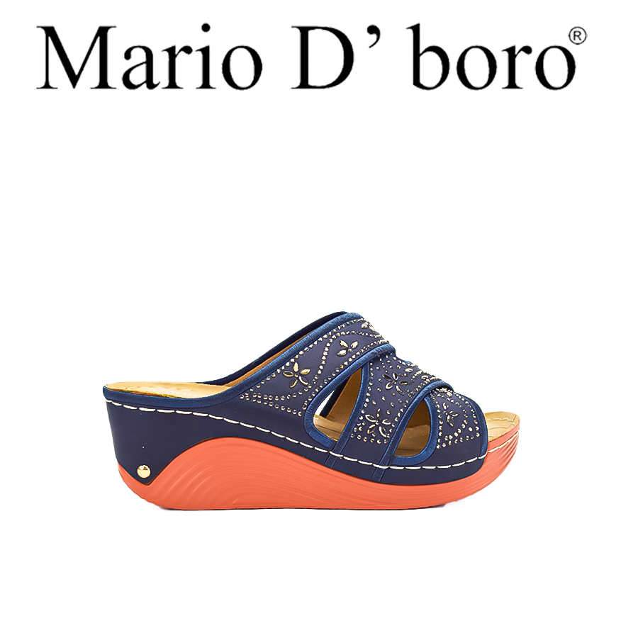 Mario D' Boro Women's Sandals Lv 22412 Beige/Black/Navy Blue C51