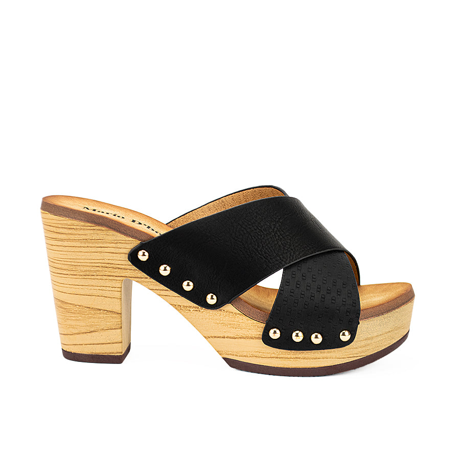 Mario D' Boro Women's Heeled Sandals Lw 22401 Black/Light Gray