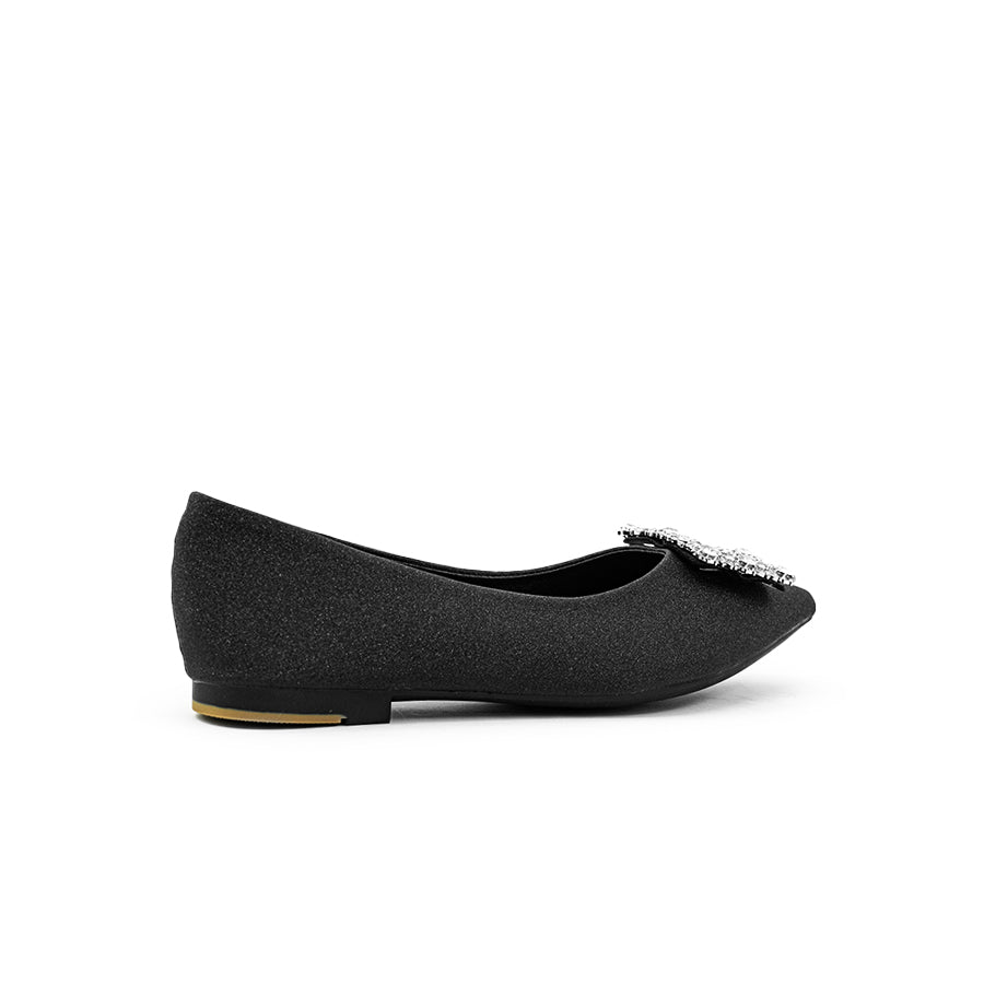 Mario D' boro Women's Ballet Flats LY 29255 Black / Silver C79