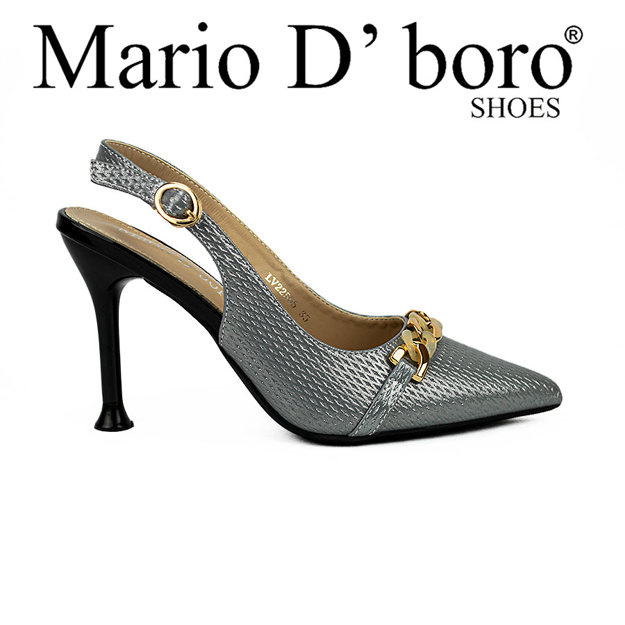 Mario D' Boro Women's Heeled Sandals Lv 22505 Beige/Silver