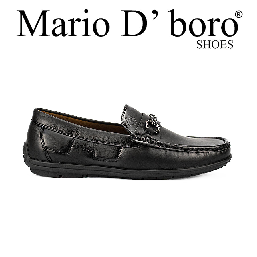 Mario D' Boro Men's Casual Loafers Mw 24393 Black/Maroon C42
