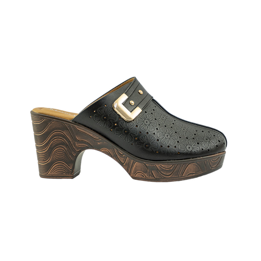 Women's Heeled Sandals LY 28413 Black/Brown C71