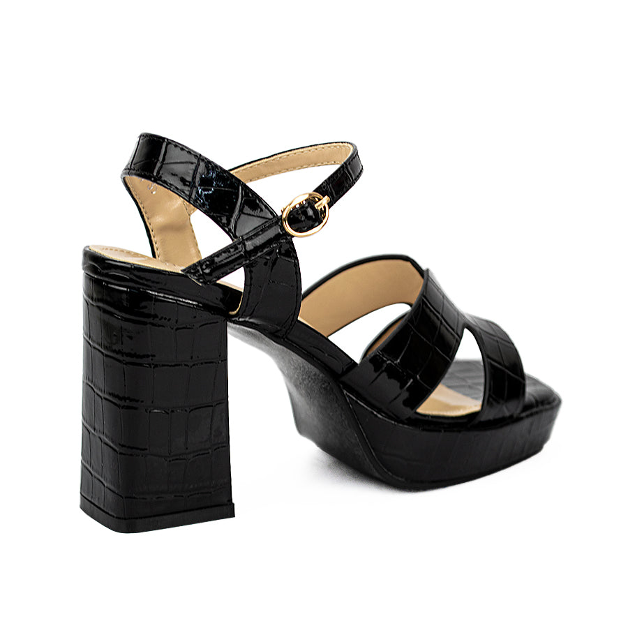 Mario D' Boro Women's Heeled Sandals Lw 23287 Black/Maroon