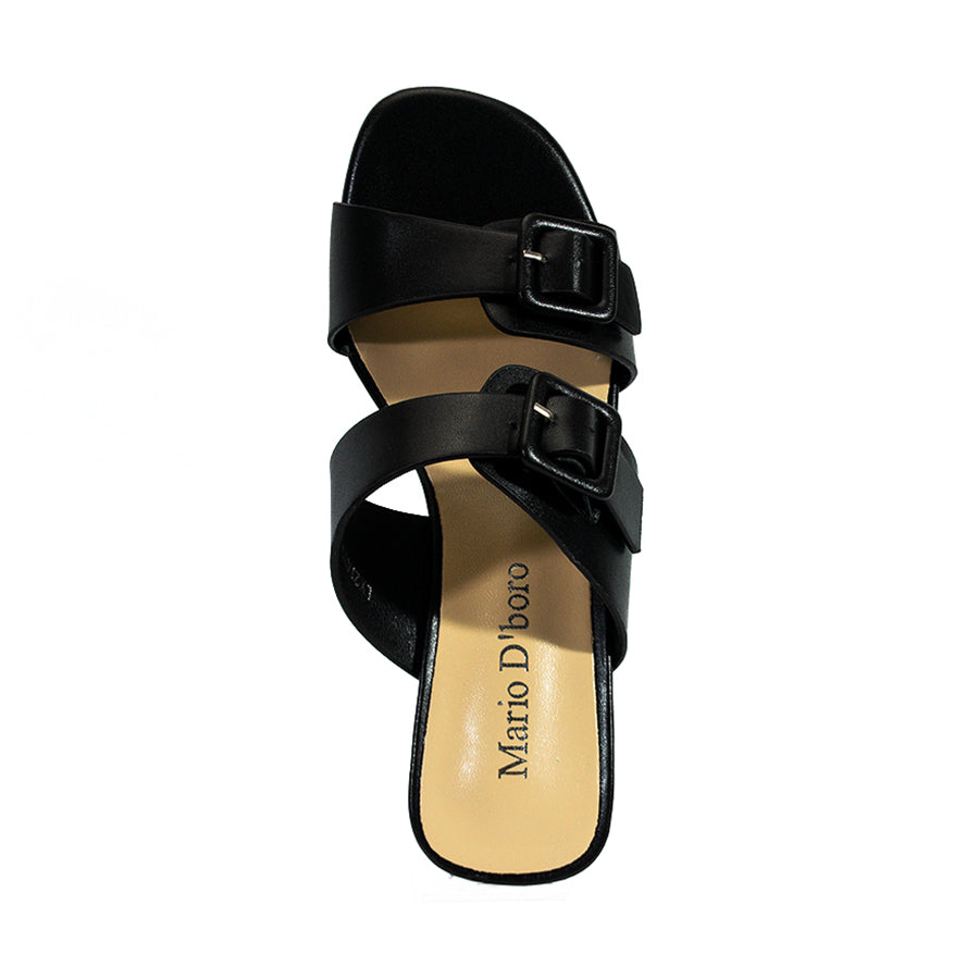 Mario D' Boro Women's Heeled Sandals LX 27479 Black/Bone C58