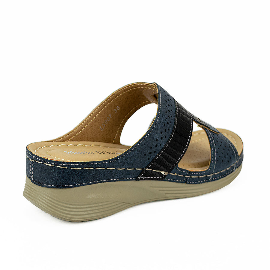 Mario D' Boro Women's Sandals Lv 007 Navy Blue/Tan
