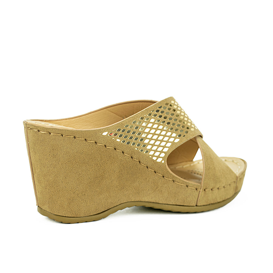 Mario D' Boro Women's Wedge Sandals Lv 22313 Beige/Light Gray