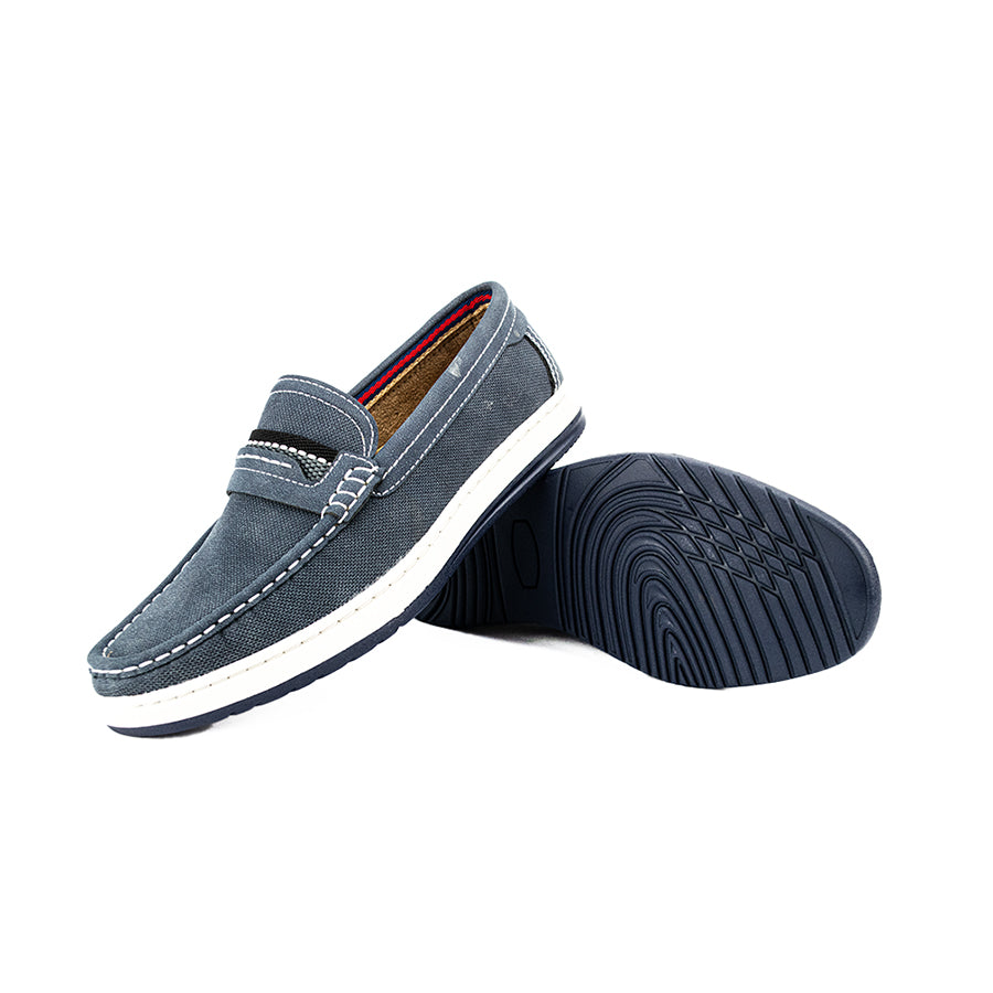Mario D' Boro Men's Casual Loafers MX 24386 Gray/Navy Blue C48