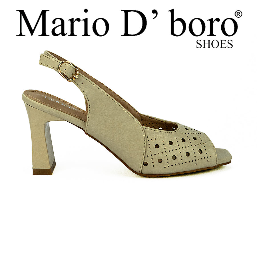 Mario D' Boro Women's Heeled Sandals Lw 24557 Black/Beige C34