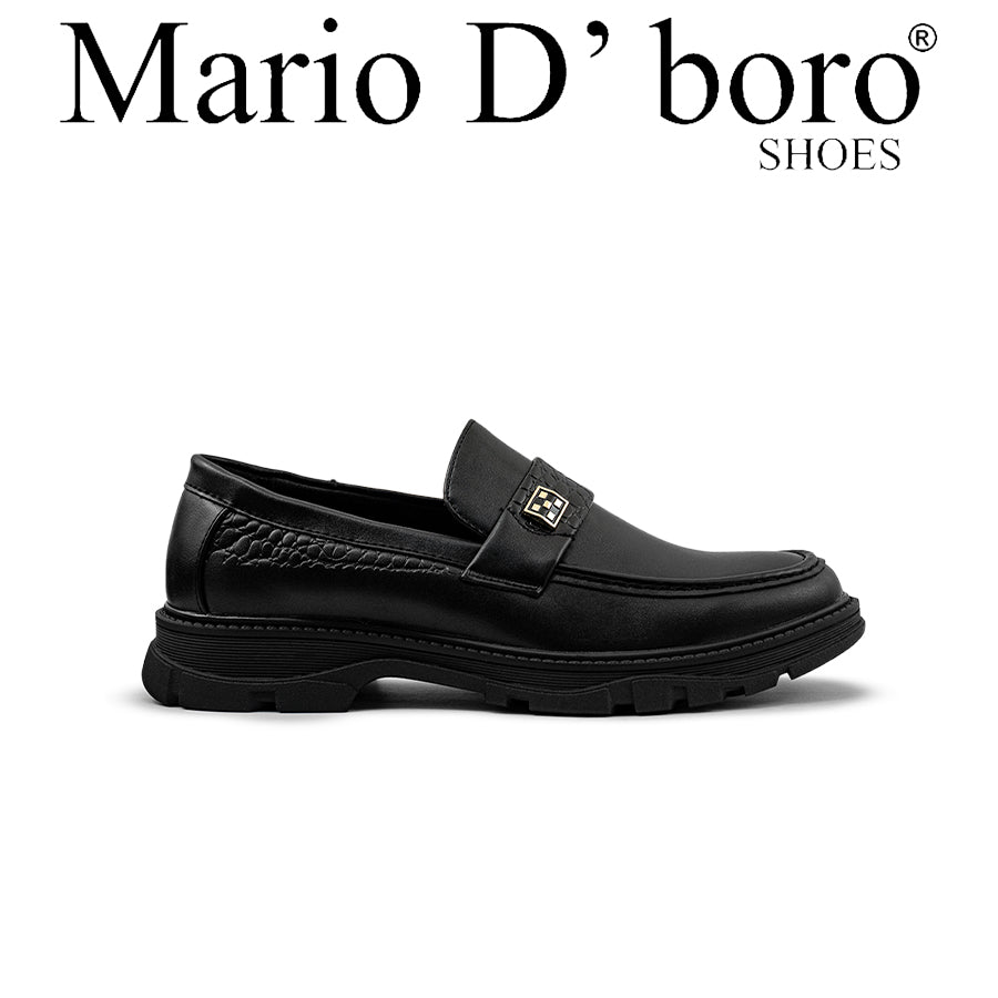 Mario D' boro Men's Formal Slip On MY 26224 - Black C84