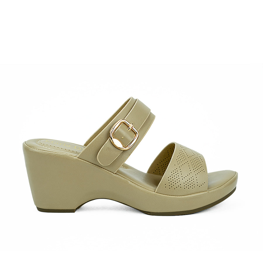 Mario D' Boro Women's Wedge Sandals Lv 22336 Beige/Blue