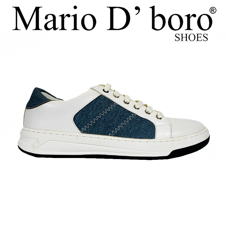 Mario D' Boro Men's Casual Sneakers MX 25432 White Blue C59
