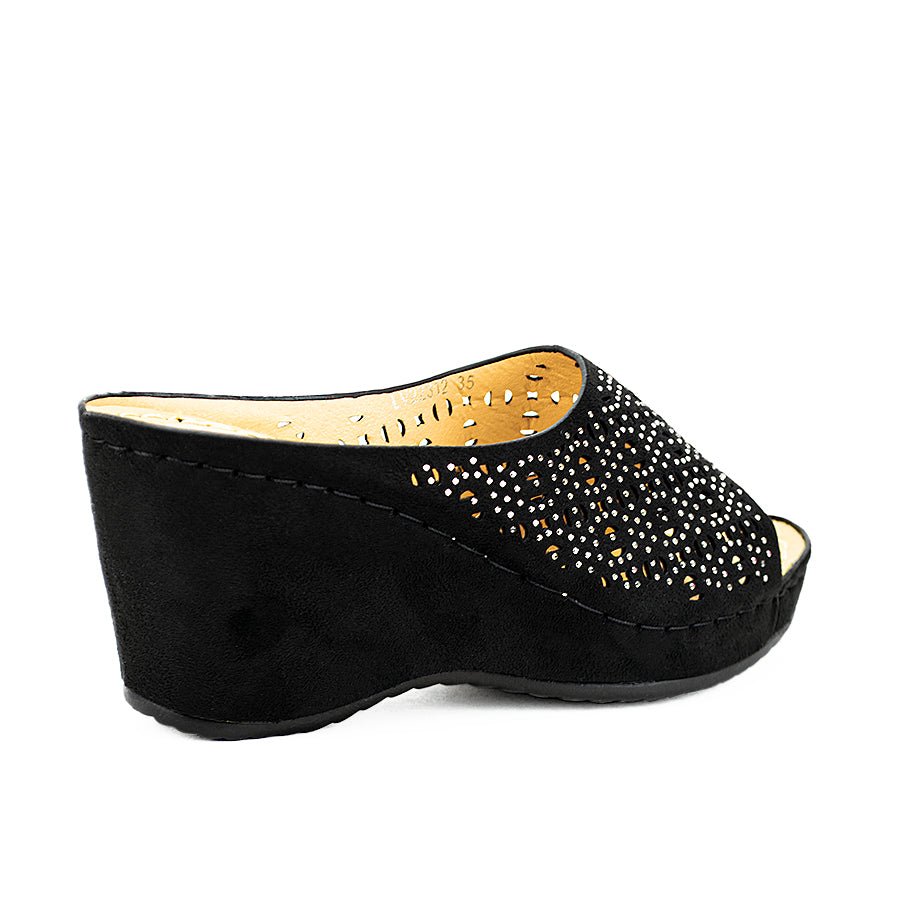 Mario D' Boro Women's Wedge Sandals Lv 22312 Beige/Black