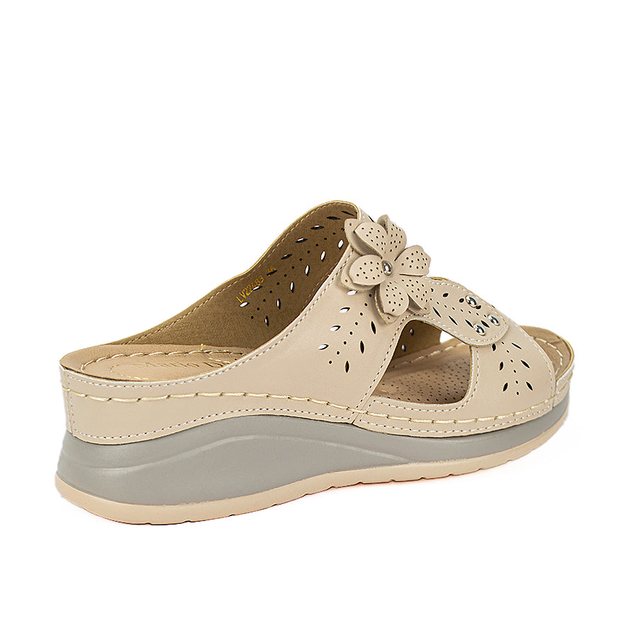 Mario D' Boro Women's Wedge Sandals LW 22483 Beige/Dark Gray